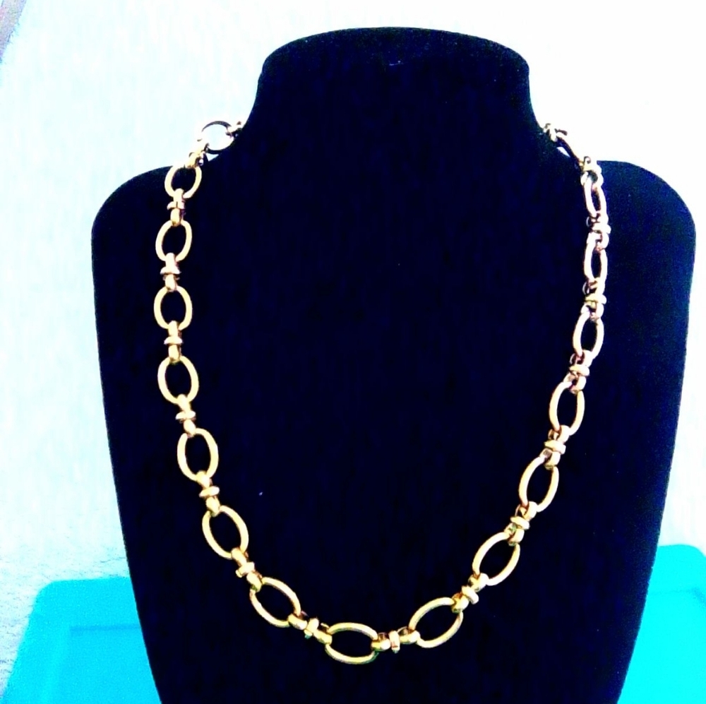 Chic Gold Dipped Oval Link Necklace